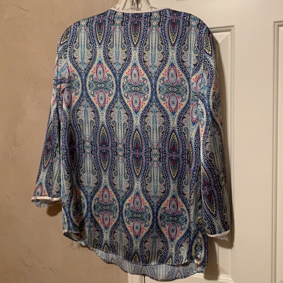 Boston Proper Blouse Multicolor Paisley Tunic, Size 10 - Picture 4 of 4